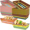60 Pcs Fiesta Mexican Nacho Trays – Disposable Paper Snack Containers with Colorful Striped Design – Mexican Party Food Holders for Cinco de Mayo, Fiesta, Birthday & Carnival Celebrations – Perfect for Mother's Day Card Making Displays